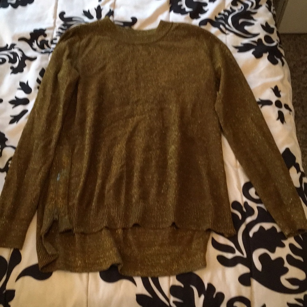 Gold sweater with zippered sides